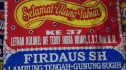 Firdaus,S.H., Putra Daerah Gunung Sugih Lampung Tengah Beri Ucapan Selamat Ulang Tahun kepada Letkol Teddy Indra Wijaya, M.Si. Sekretaris Kabinet Republik Indonesia