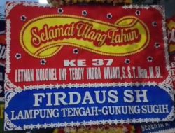 Firdaus,S.H., Putra Daerah Gunung Sugih Lampung Tengah Beri Ucapan Selamat Ulang Tahun kepada Letkol Teddy Indra Wijaya, M.Si. Sekretaris Kabinet Republik Indonesia